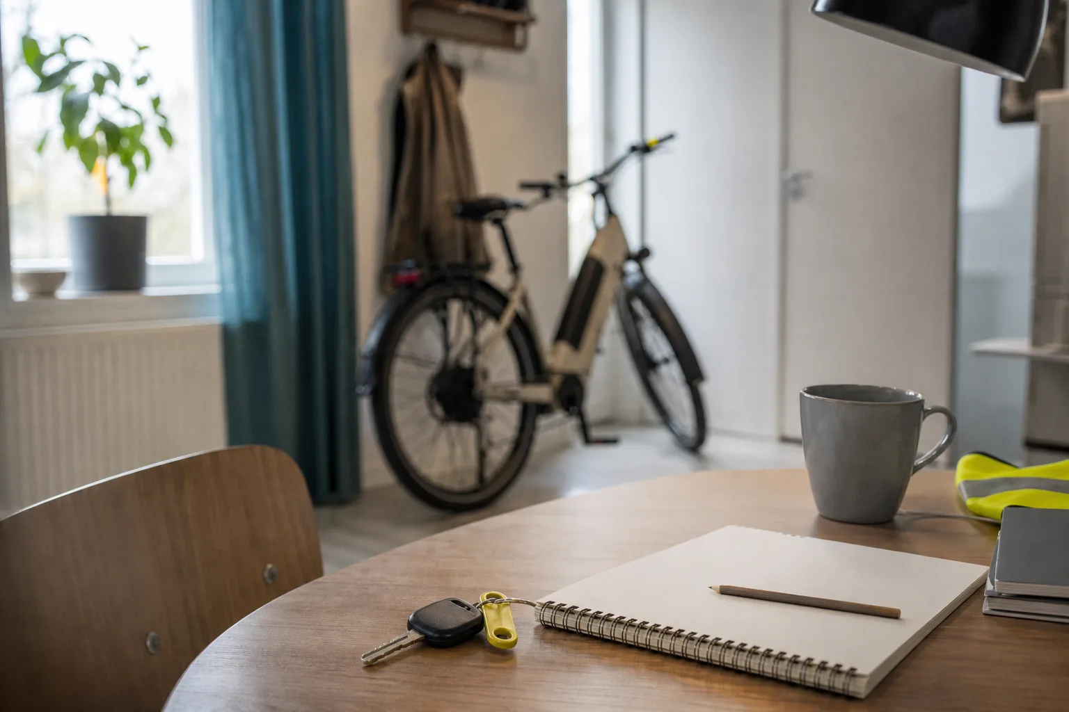 Cykelnyckel på redaktionellt skrivbord