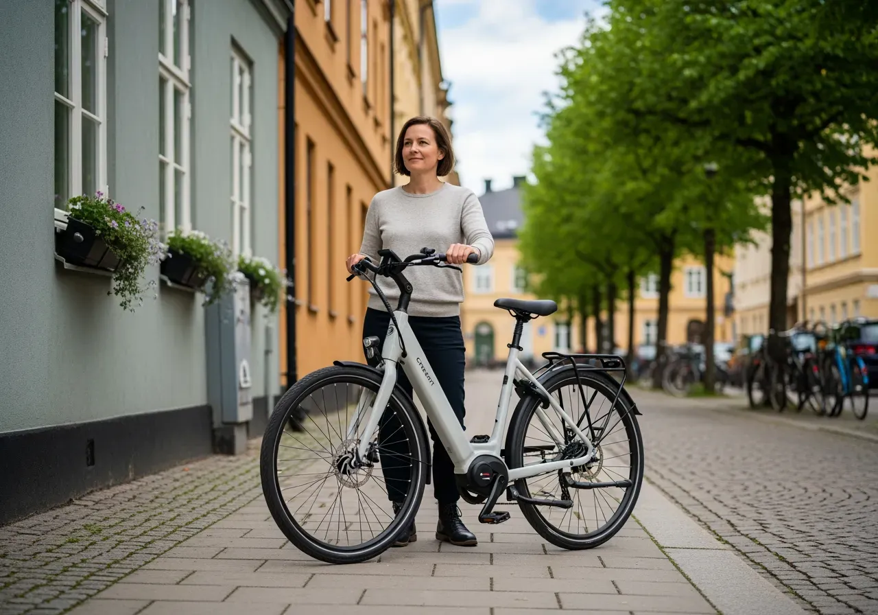 Crescent Elsa elcykel i stadsmiljö