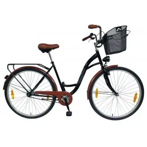 Damcykel City - Svart - 28” hjul | 20” stålram + Cykellås