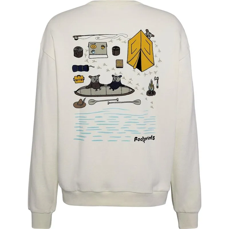 KnowledgeCotton Apparel Loose Fit Sweat Camping Back Print Egret Egret XL