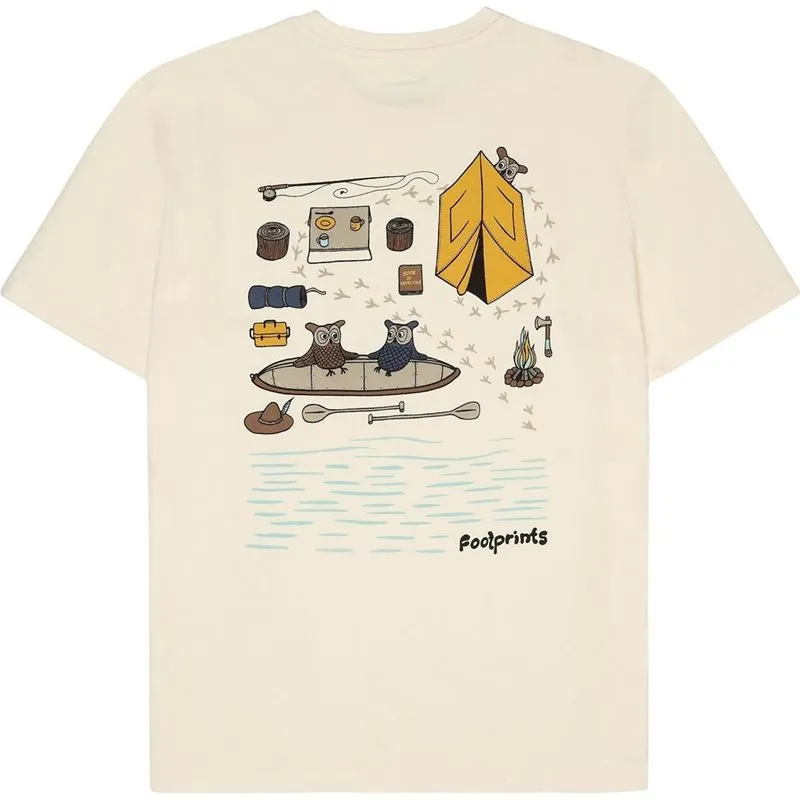 KnowledgeCotton Apparel Regular Sl Heavy Single Jersey Printed T Egret Egret XL