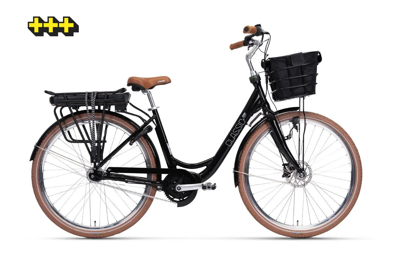 Lifebike Classic Mittmotor Lux G9 Svart - Fotbroms Elcykel  Klassisk 2024