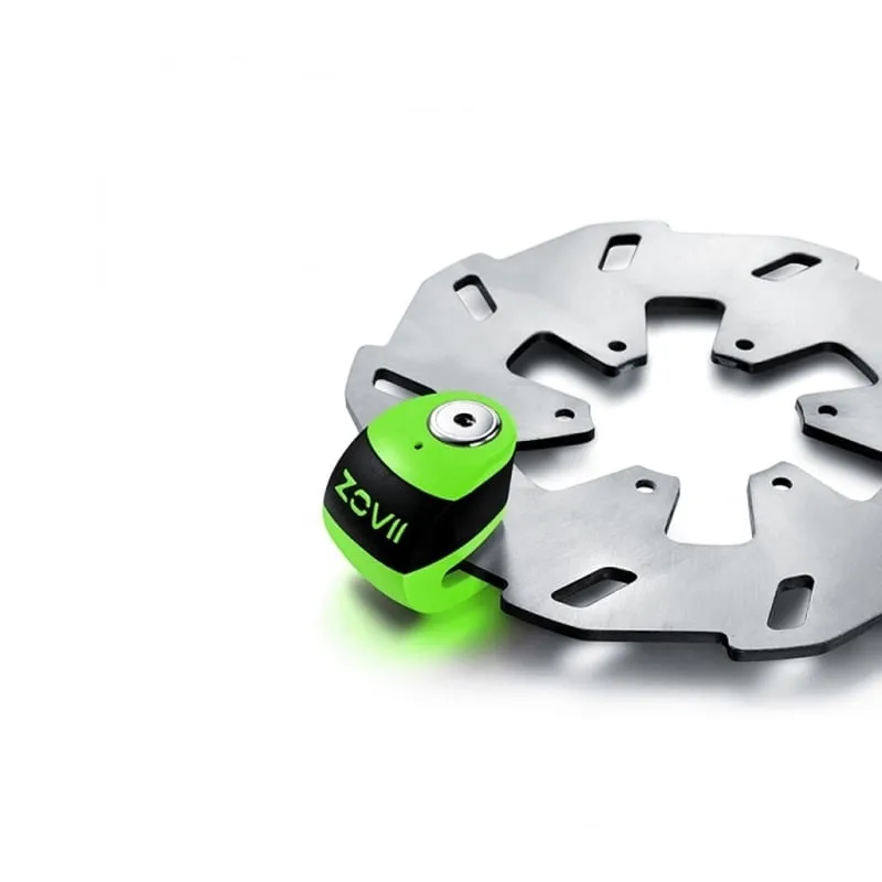 Skivlås med alarm ZOVII - grön